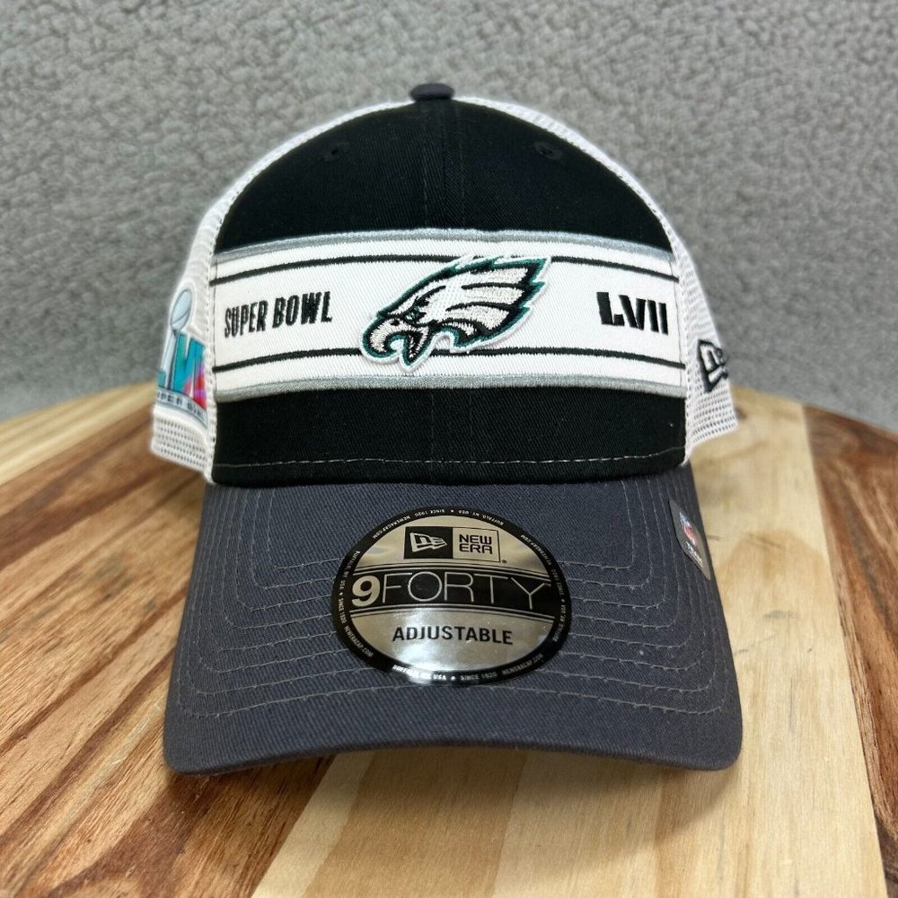 New Era NFL Super Bowl LVII Philadelphia Eagles 39Forty Adjustable Black Hat